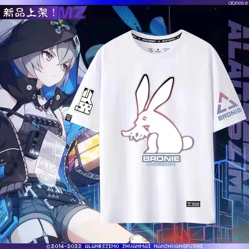 

Honkai Impact 3 Haxxor Bunny Anime Cosplay Printing T Shirt Short Sleeve Top Unisex Teen Clothes Uniforms Halloween Game Clothe