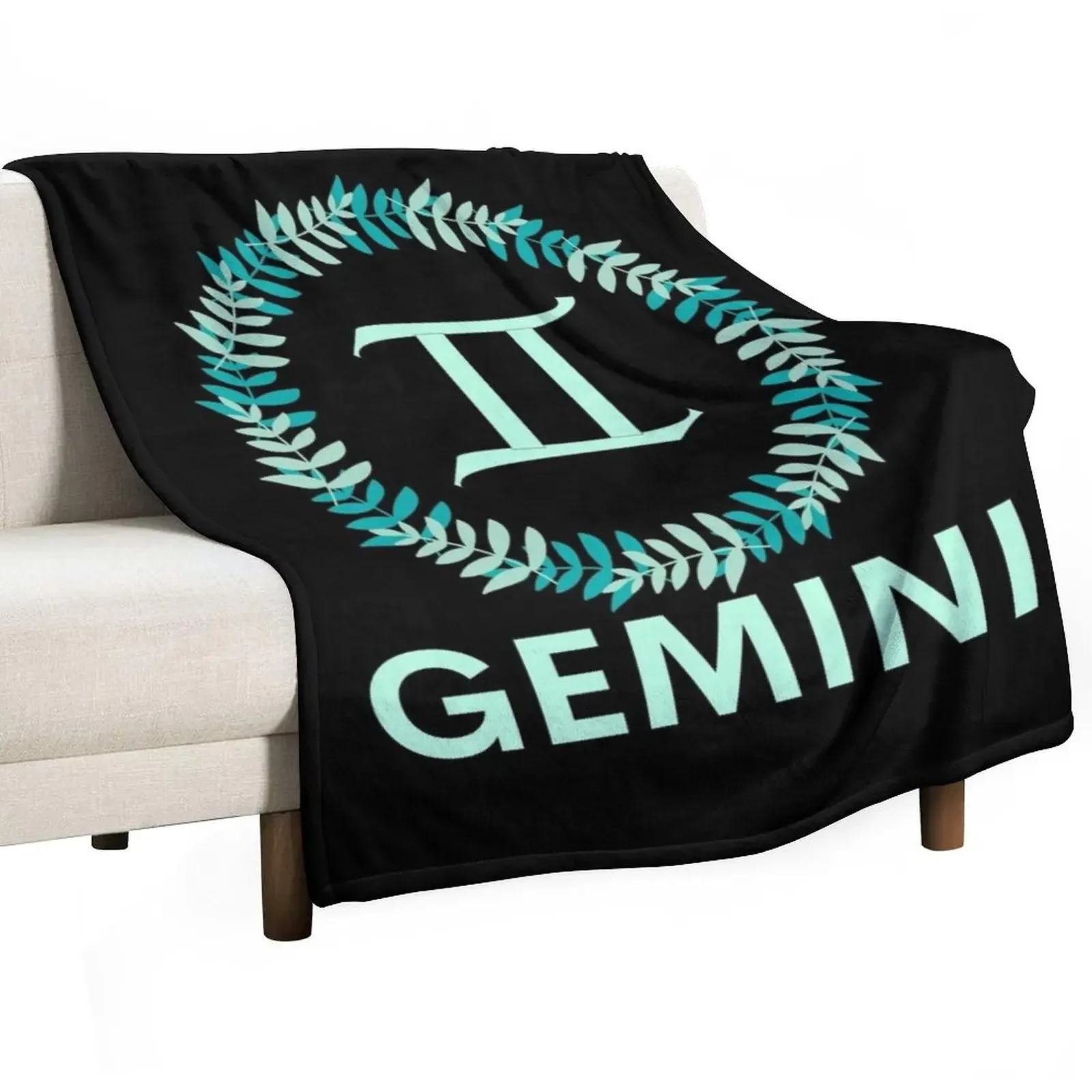 

Teal Gemini Zodiac Symbol Throw Blanket Blankets For Sofas Retros Tourist Blankets