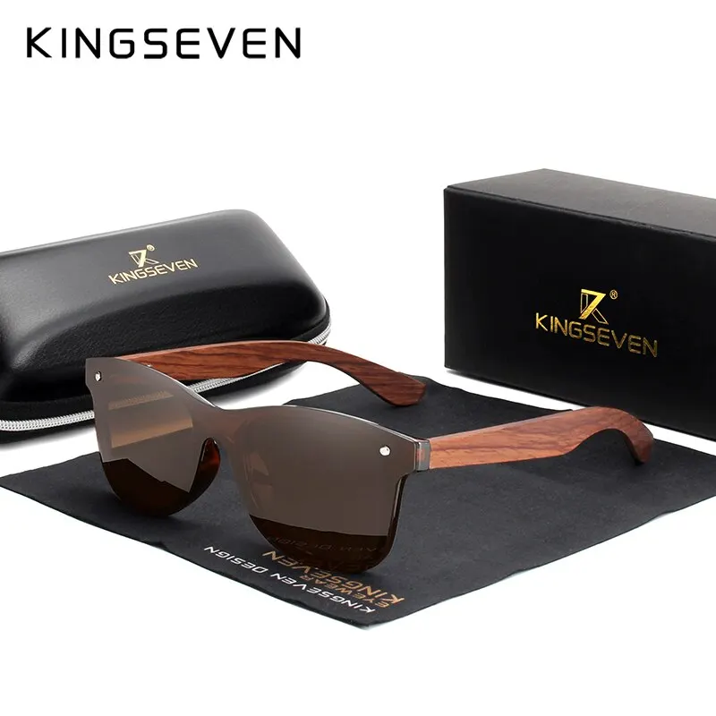 KINGSEVEN Natuurlijke Houten Zonnebril Mannen Vintage Klassieke Gepolariseerde Mode Vrouwen Elegante Handgemaakte Houten Zonnebril Rijden voor Mannen
