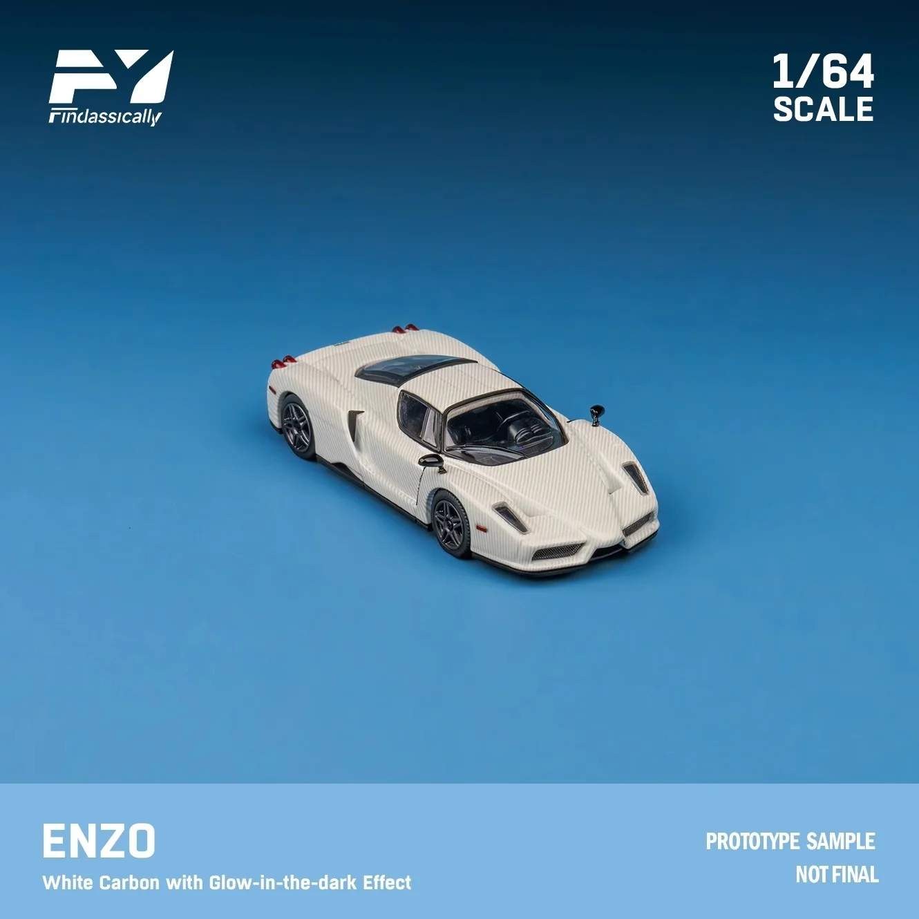 Ezno-ダイキャストスケールの車のモデル,白いカーボンカラー,1:64