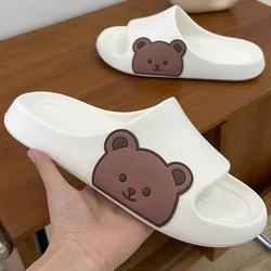 House Slippers Woman Summer Beach Slides Teddy Bear Indoor Kawai cute Non Slip Eva Sandals Home Men Male Ladies Shoes Female