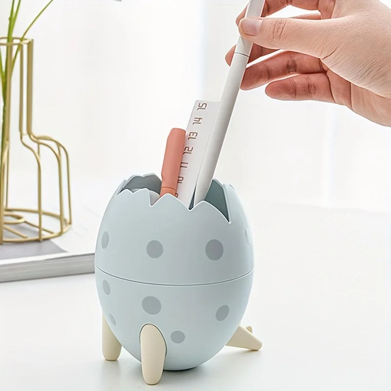 1pc Dinosaur Egg Pen Holder Simple Desktop Storage Box Office Multifunctional Decoration Brush Stationery Storage Pen Holder