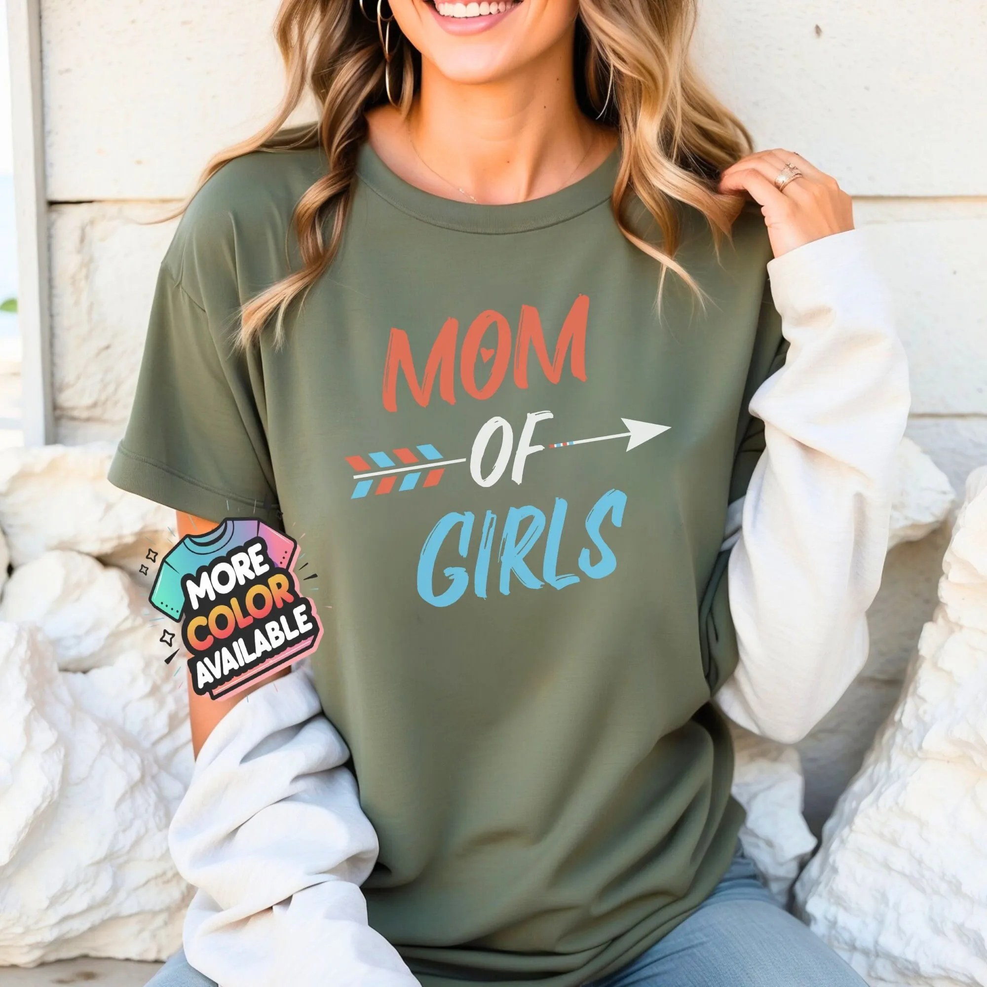 Mom Of Girls T Shirt Mother'S Day Life Feminine Proud Parent Top Multiple Colors Available