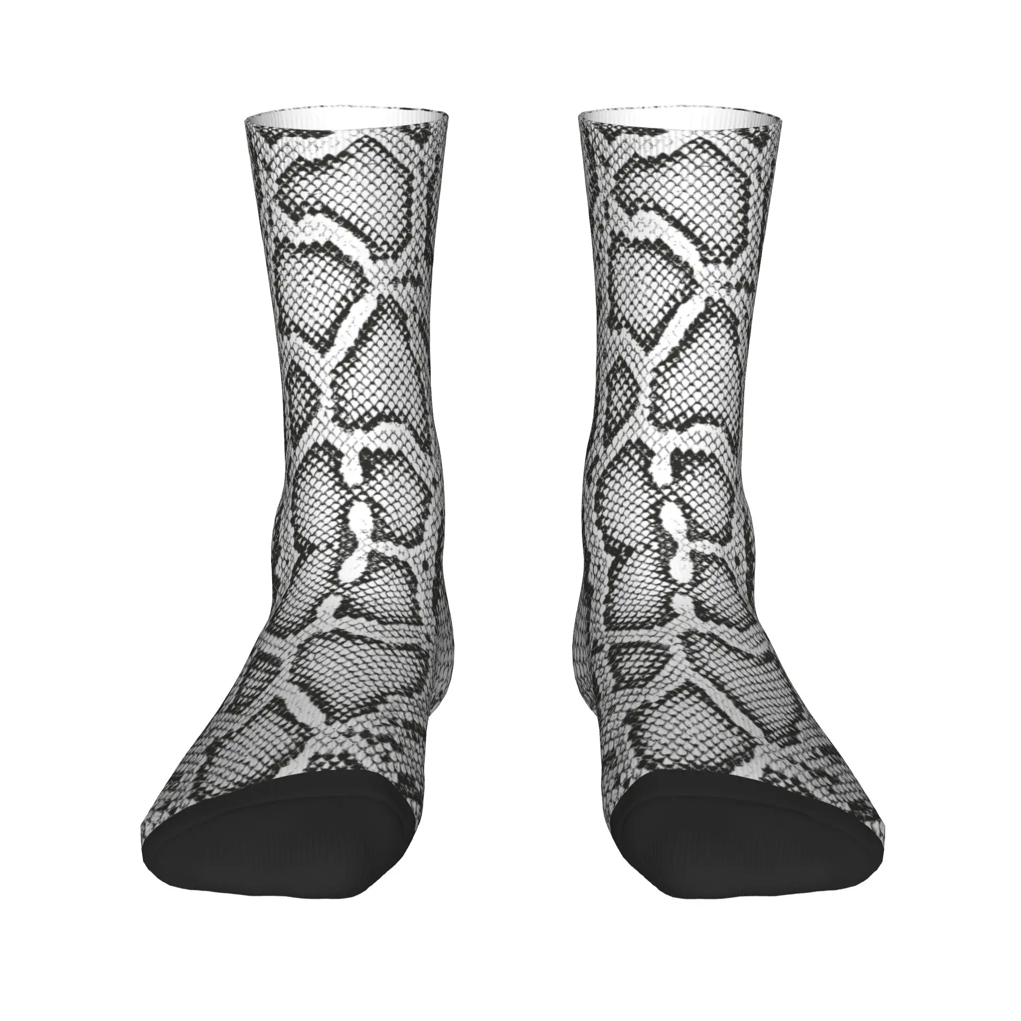 Calcetines con estampado de textura animal de piel de serpiente para hombres y mujeres calcetines cálidos con estampado 3D para deportes de baloncesto