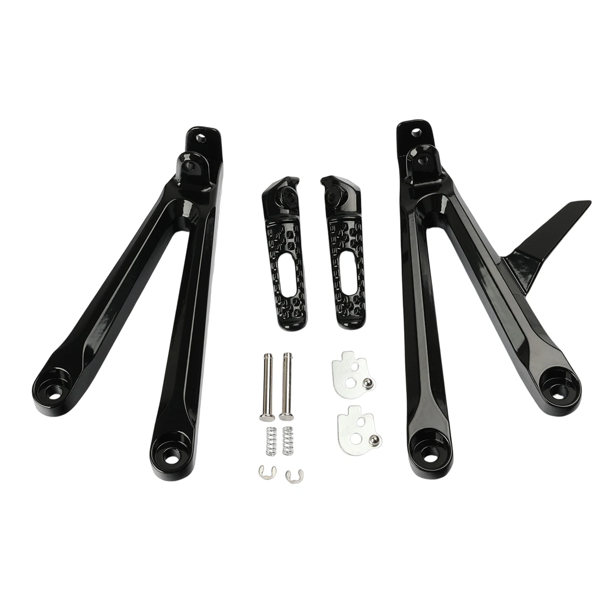 黒オートバイ後部乗客フットレストフットペグレストペダルブラケットキットホンダ-cbr600rr-cbr-600-rr-2005-2006