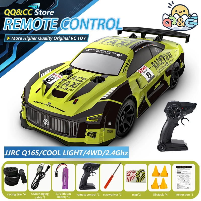 JJRC Q165 Remote Control Drift Car RC Car 4Wd High Speed Racing Sportscar With Light Electric Vehicle Toys for Boys Kids Gift