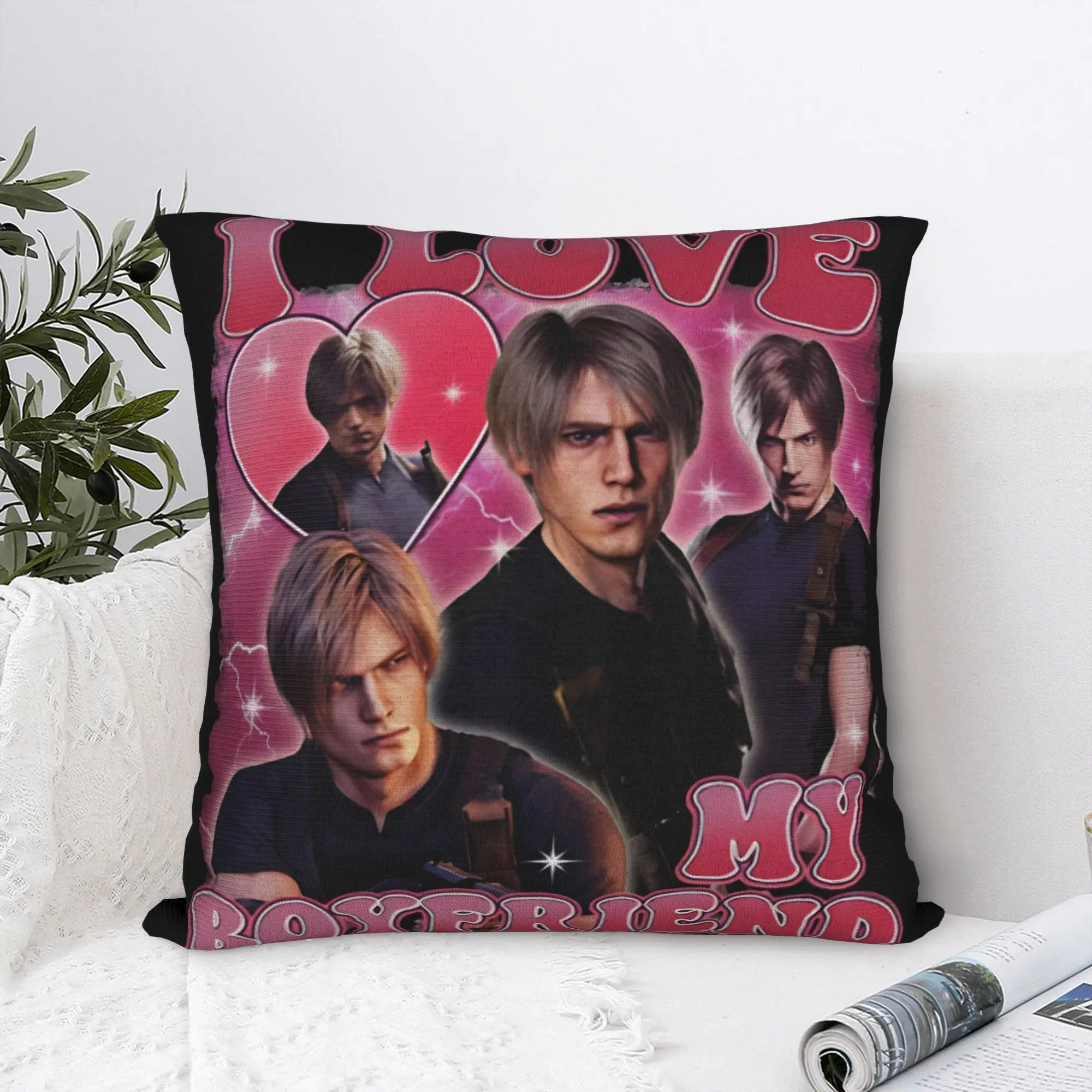 Vintage Residents Evils Leon S Kennedy Pillow Case  Comfy Pillow Cover Vintage Pillowcases For Office Car Home Decor