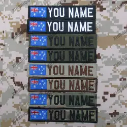 Embroidery Custom Patch Australia Flag Name Tape Hook and Loop Multicam Green ACU Black Tan