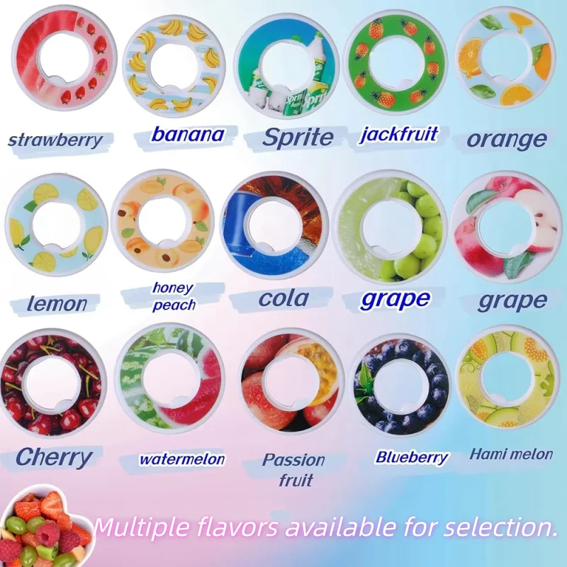 LUSQI 1PC Flavor Rings For Tritan Water Bottle Sugar-Free Flavor Pods To Drink More Water Motivational Sports Bottle Accessory