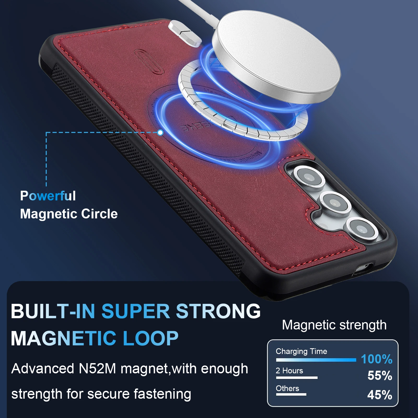 Leather Cover for Samsung A56 A55 A54 A36 A35 A17 A16 A15 5G Phone Case with Support Magnetic Attrac