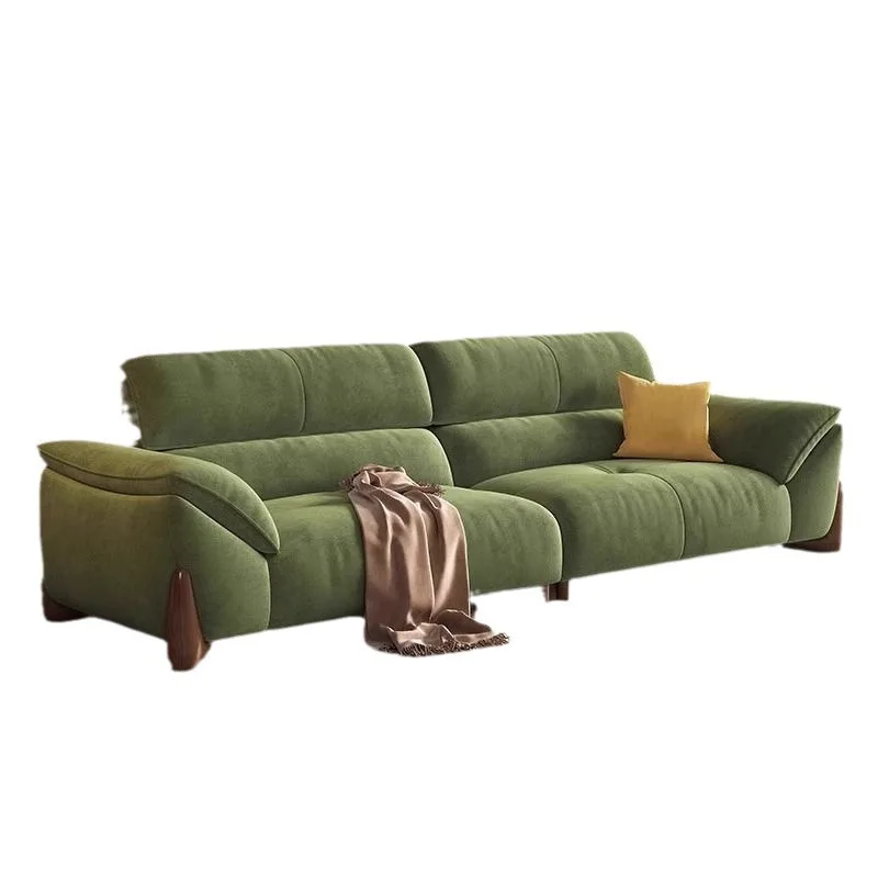 

French pastoral cream style sofa size apartment living room villa high backrest modern simple cat scratching leather sofa