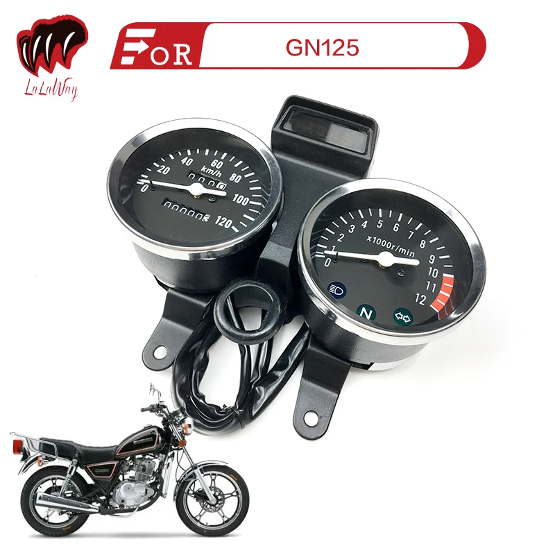 

For Suzuki GN125,Motorcycle Odometer Speedometer Gauge Signal Dual Digital Display KM/H Instrument assembly