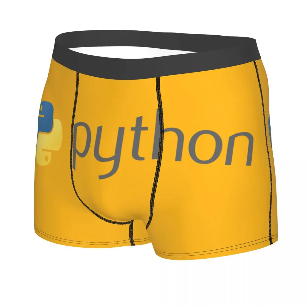 Programador de ropa interior con símbolo de Python para hombre, calzoncillos bóxer de programación codificadora, bragas transpirables
