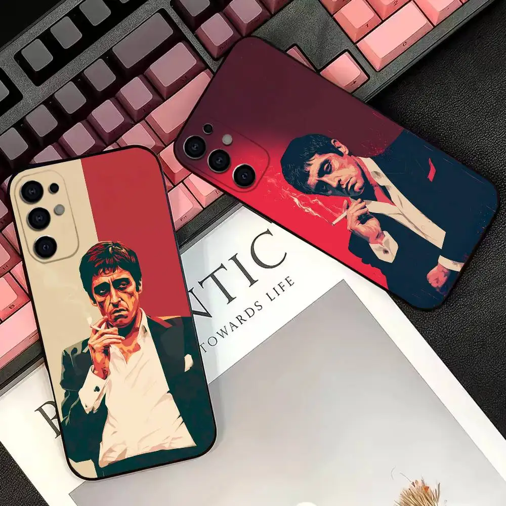 Classic S-Scarface Film Tony Phone Case For Samsung S25,S24,S21,S22,S23,S30,Ultra,S20,Plus,Fe,Soft Silicone Black Cover