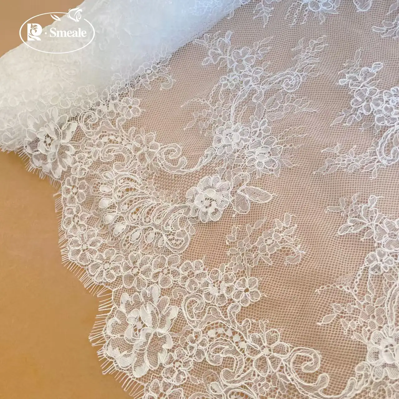 3D-Bordüren-Wimpernspitzenstoff, handgefertigt, DIY, Hochzeitskleid-Accessoires, RS5076, 47 cm Breite – Detail 3