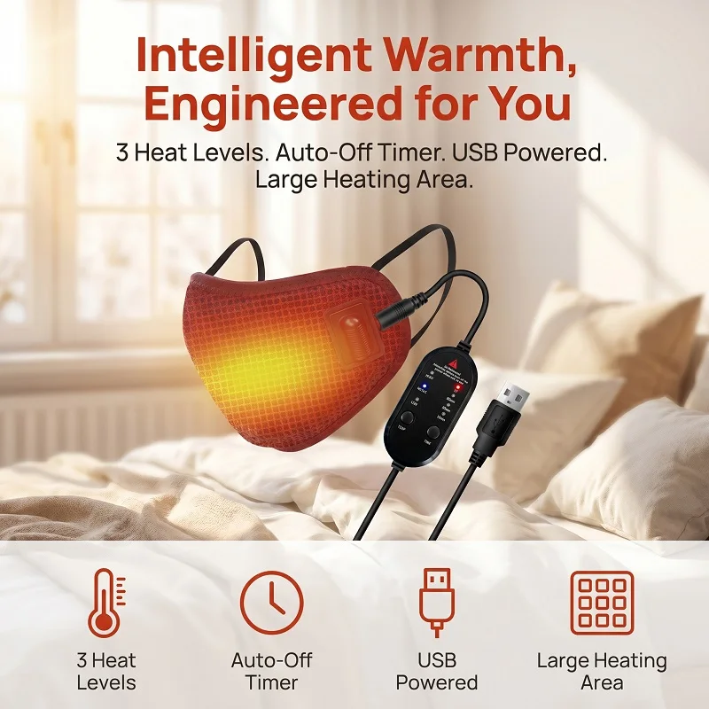 

Hot Compress 3 Gears Timing Powered Heating Massage Nose Mask Prevent Snoring Allergic Washable for Home Sleeping Improve Braces