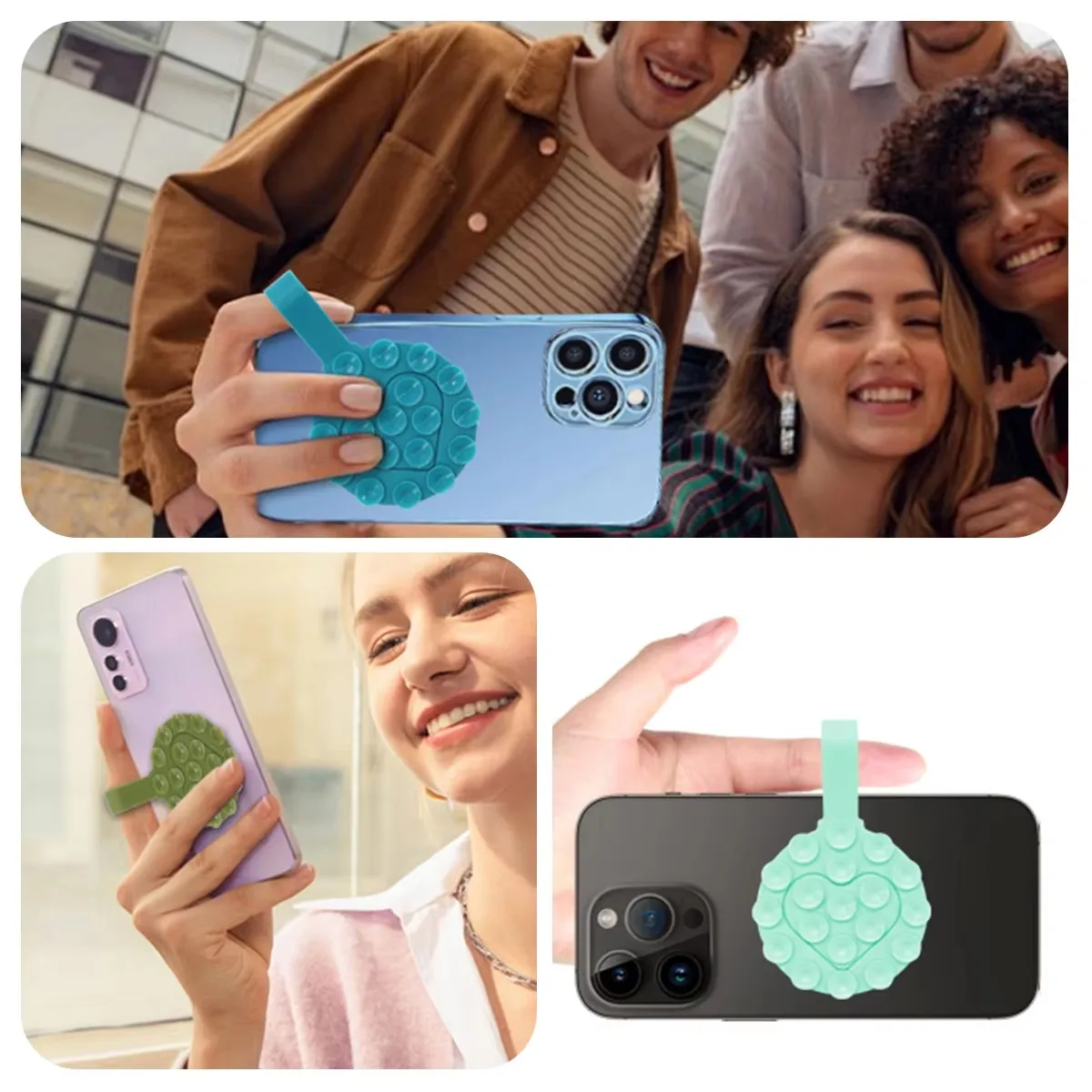 Draagbare Siliconen Zuignap Mobiele Telefoons Stand Multifunctionele Dubbelzijdige Antislip Houder Mount Sucker Pad Mobiele Telefoon Stand