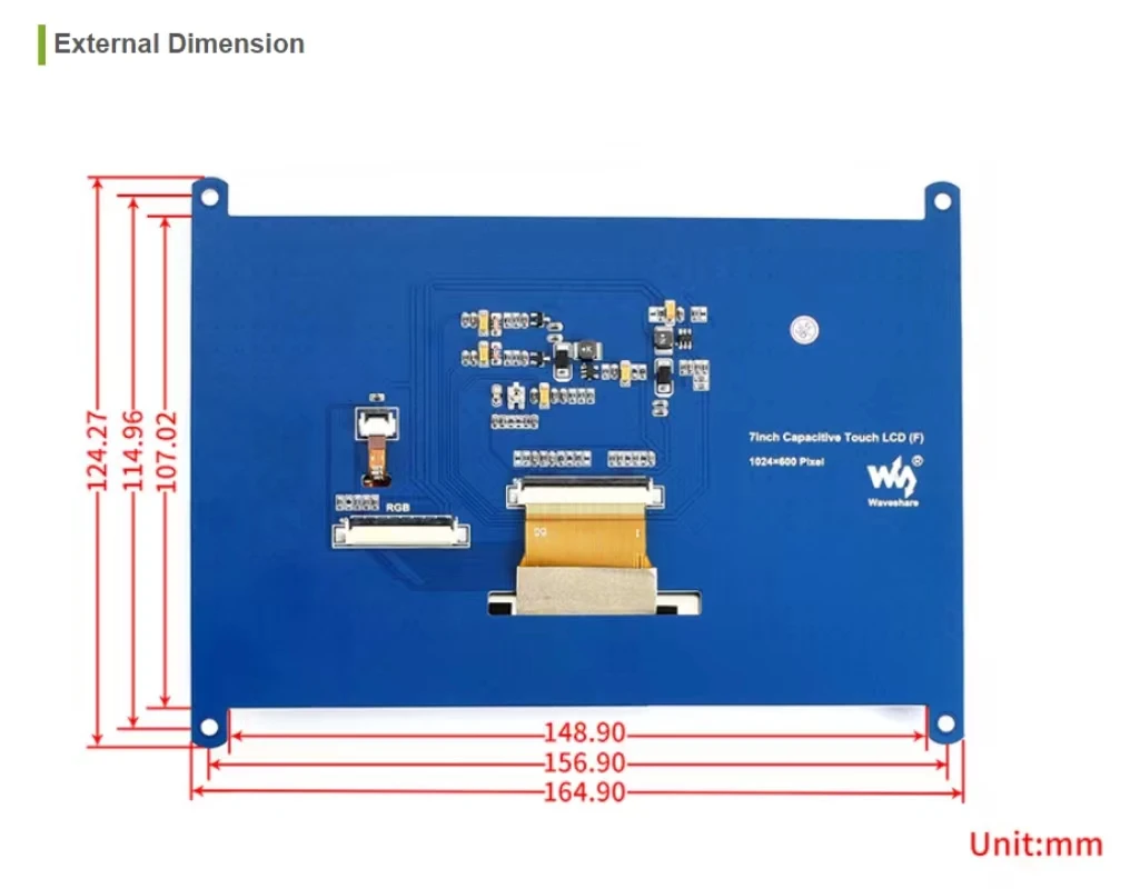 Imagem -06 - Lcd Gráfico Multicolor com Tela de Toque Capacitivo Controlador Stand-alone 1024x600