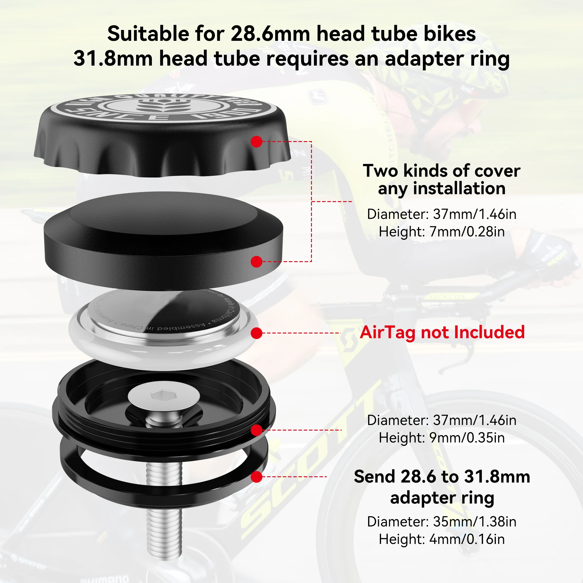 لابل Airtag حافظة دراجة جبل AirTag غطاء الدراجة الجبلية مكافحة سرقة حماية لتحديد المواقع المقتفي الهواء علامة دراجة حامل مقاوم للماء