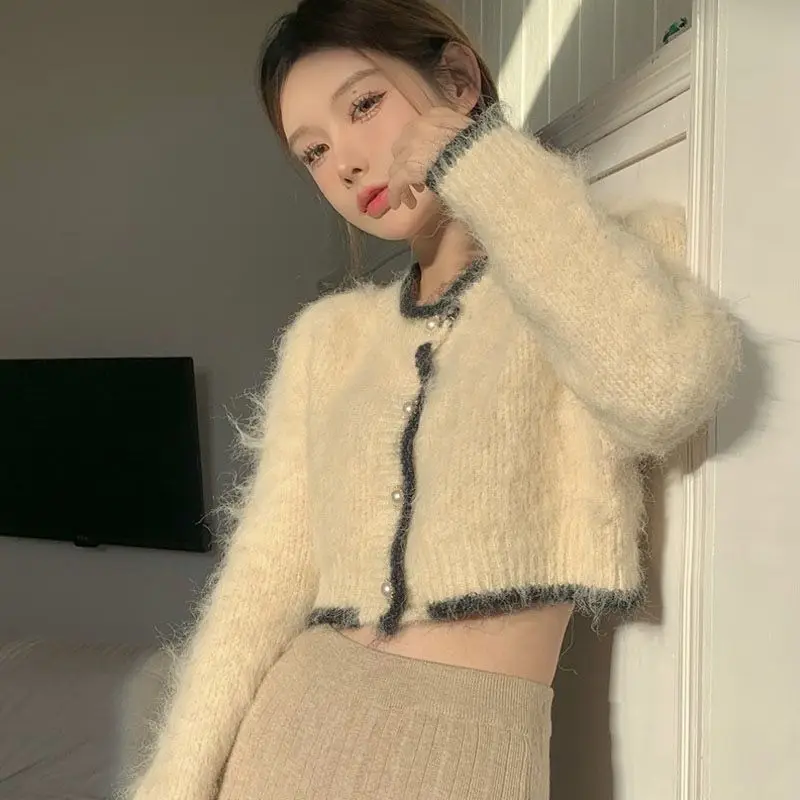 Mink Velvet Soft Waxy Wind Sweater in Autumn and Winter Wears A Short Cardigan Mao Mao Coat