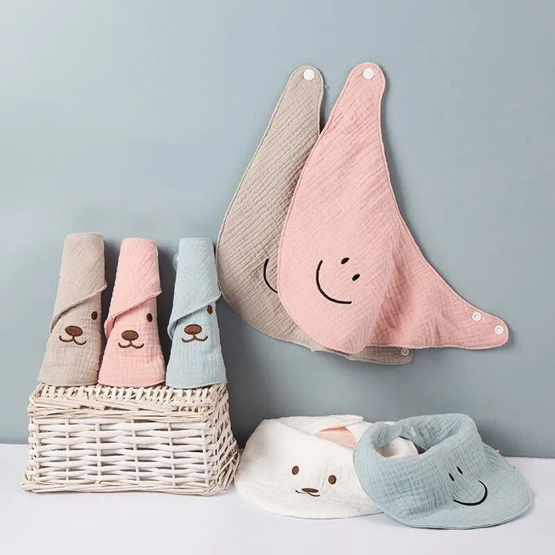 

Baby Bibs Infant Cotton Solid Candy Color Triangle Scarf Feeding Saliva Towel