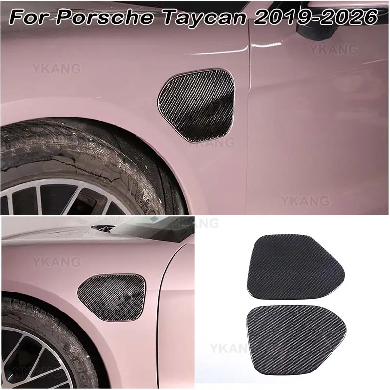 For Porsche Taycan 2019-2026 Soft Carbon Fibre Car Charging Port Panel Trim Fuel Door Charge Cover Trim Stickers Car Accessories