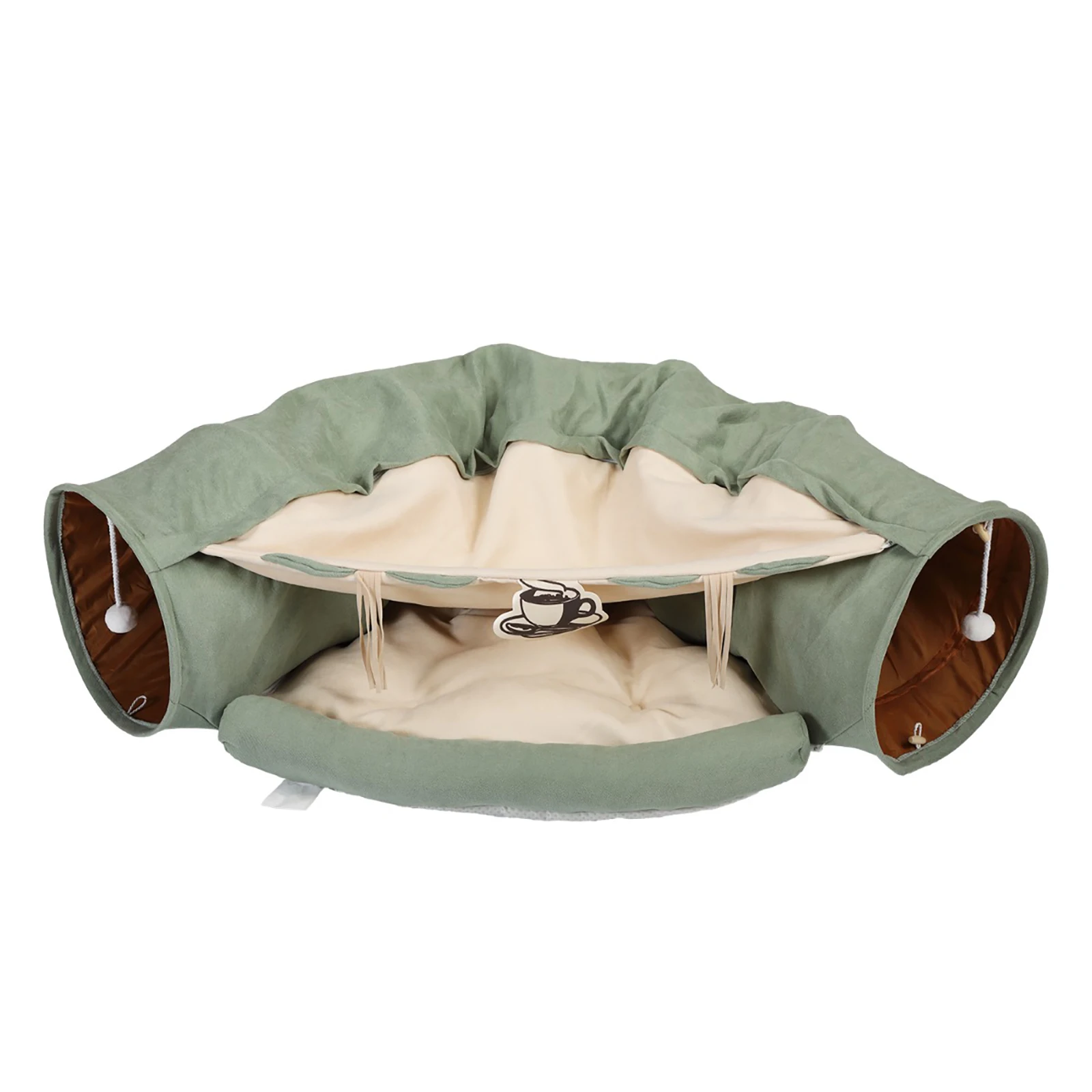 

Cat’s Telescopic Tunnel Cushioned Bed Pet Nest Teasing Balls Zipper Connection Feline Supplies for Home