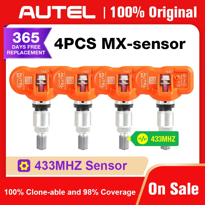 

Autel MX-Sensor 433 MHz Sensor Tyre Analysis work with TPMS PAD TS401 TS601 100% Clone-able and 98% Coverage