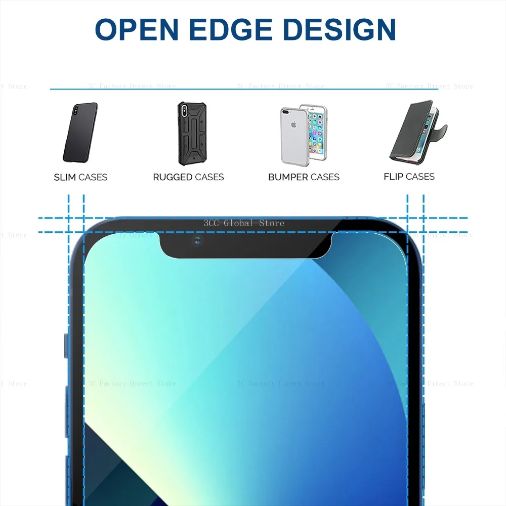 Protect Your Phone Screen with 3pcs HD Tempered Glass Screen Protector for iPhone 14 13 12 11 Pro Max 8 7 Plus XR Xs Max image 2