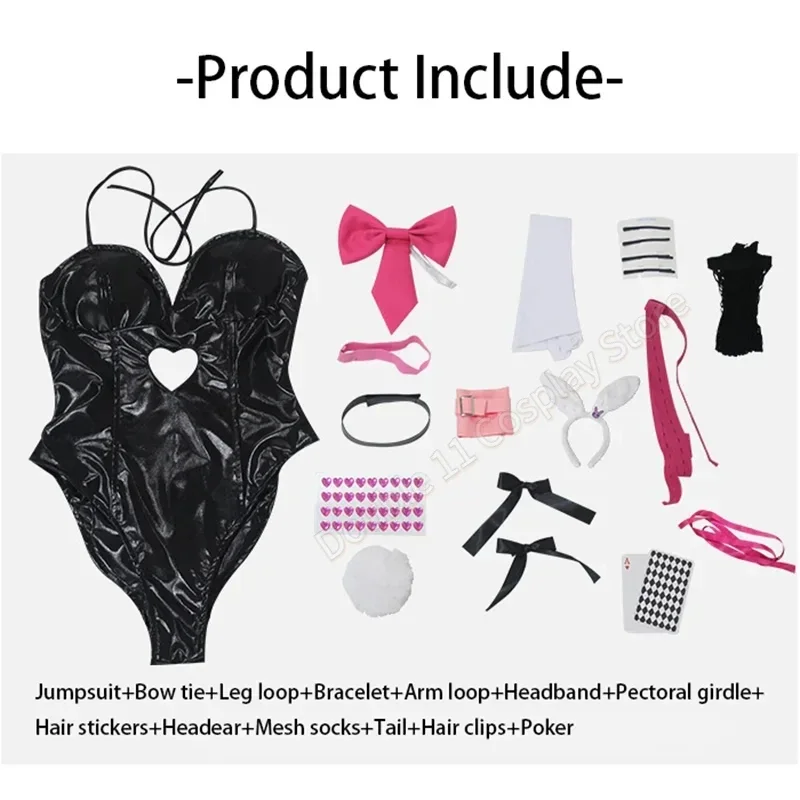 Anime Vocaloid Rabbit Hole Costume Adult Women Sexy Jumpsuit Full Set Bunny Girl Bodysuit Suit Halloween Carnival Party Outfit