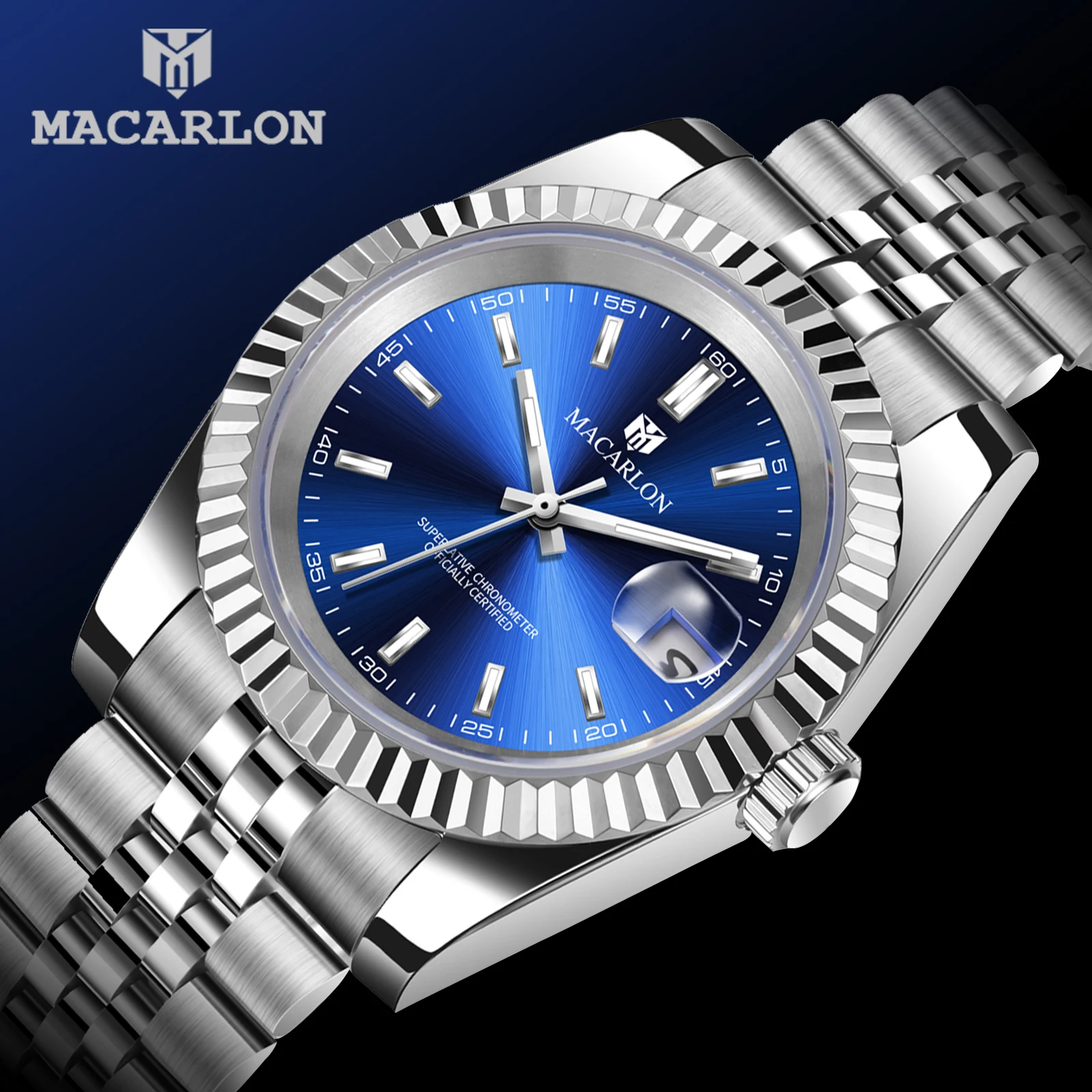 

MACARLON 2026 new men's diving watch 39mm mechanical watch NH35 movement stainless steel 200m waterproof luxury automatic watch