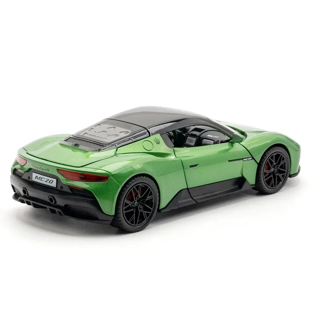 1:24 마세라티 MC20 Supercar 합금 자동차 모델 풀백 사운드 라이트 어린이 선물 컬렉션 다이캐스트 장난감 모델 장식품