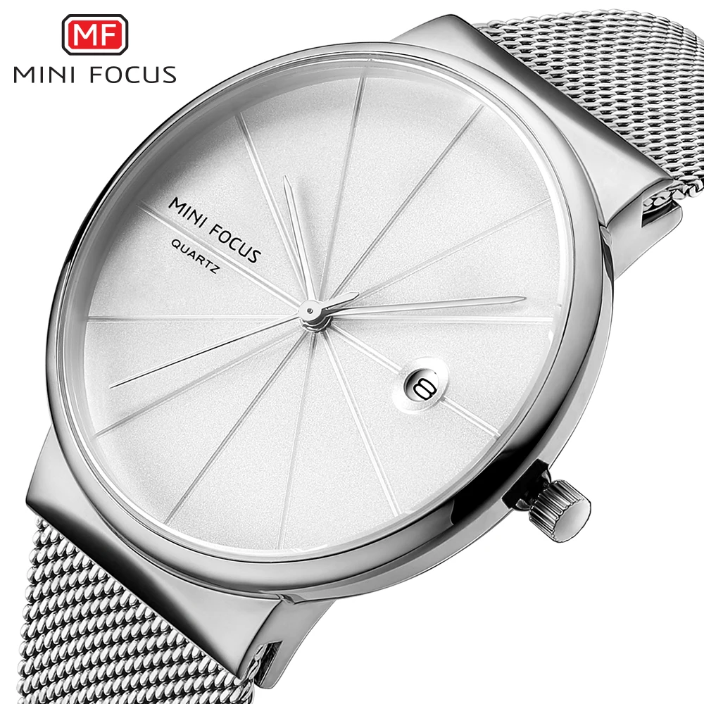 

Top Brand Luxury Fashion Men Clock Stainless Steel Mesh Date Waterproof Man Wristwatch Quartz Casual Men's Watches Reloj