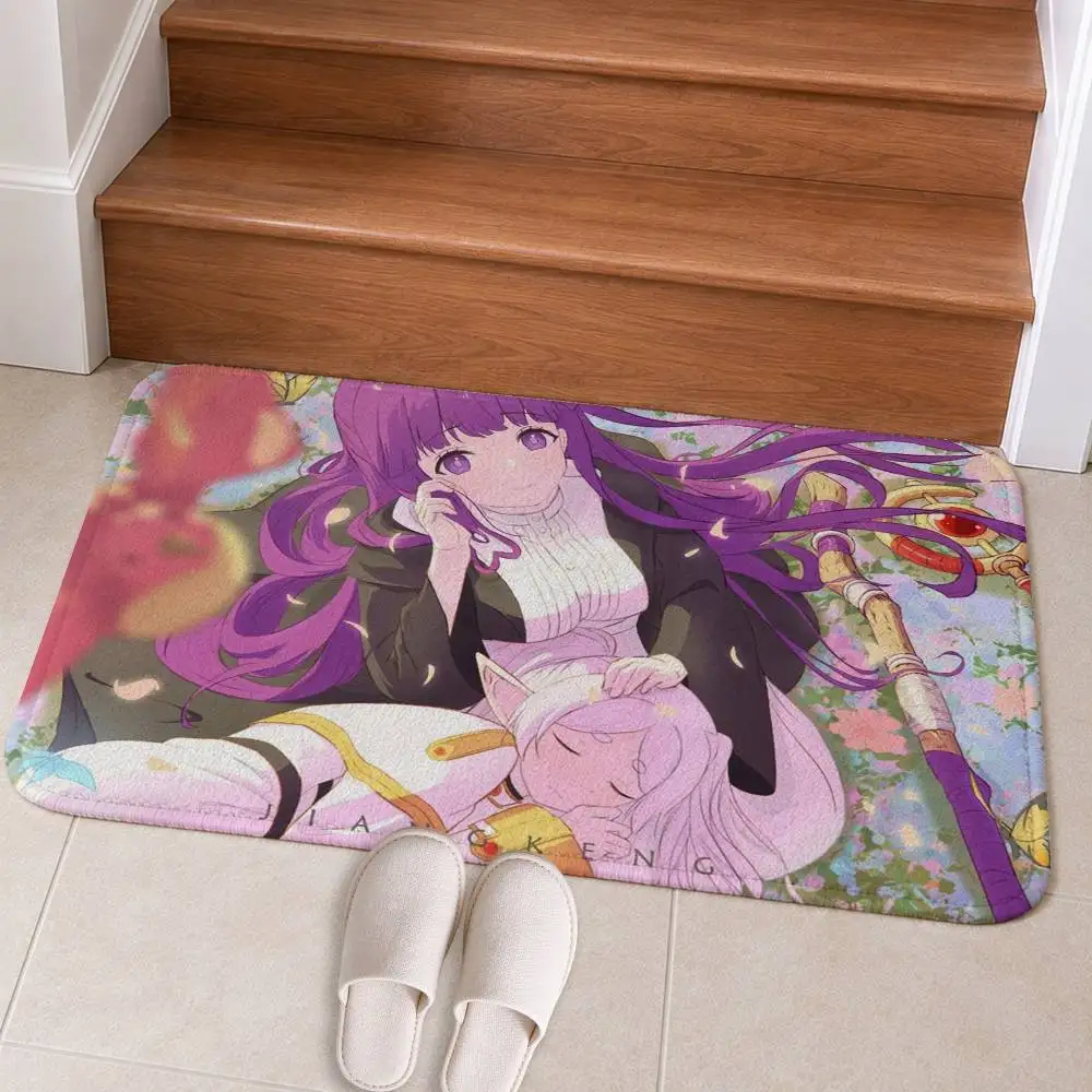 F-Fern Anime Sousou no F-Frieren Season3 Short Plush Non-Slip Floor Mat, Easy to Clean, for Bathroom Door & Bedroom Door