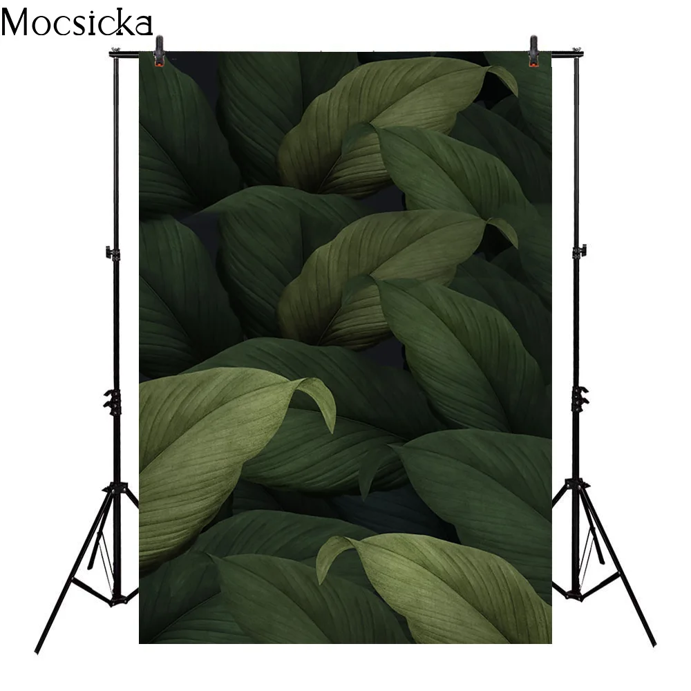 MOCSICKA Green Plantain Leaf Photography Backdrop Professional Shooting Decorative Props Background  Portrait Photo Studio