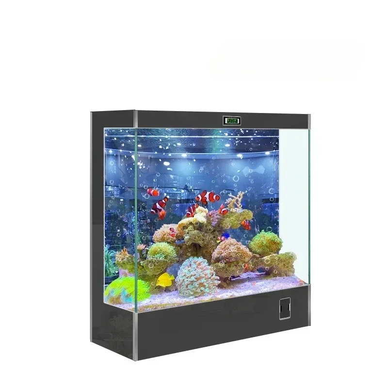 Fish tank household small and medium square against the wall large back filter ecological landscaping Jinlong fish tank