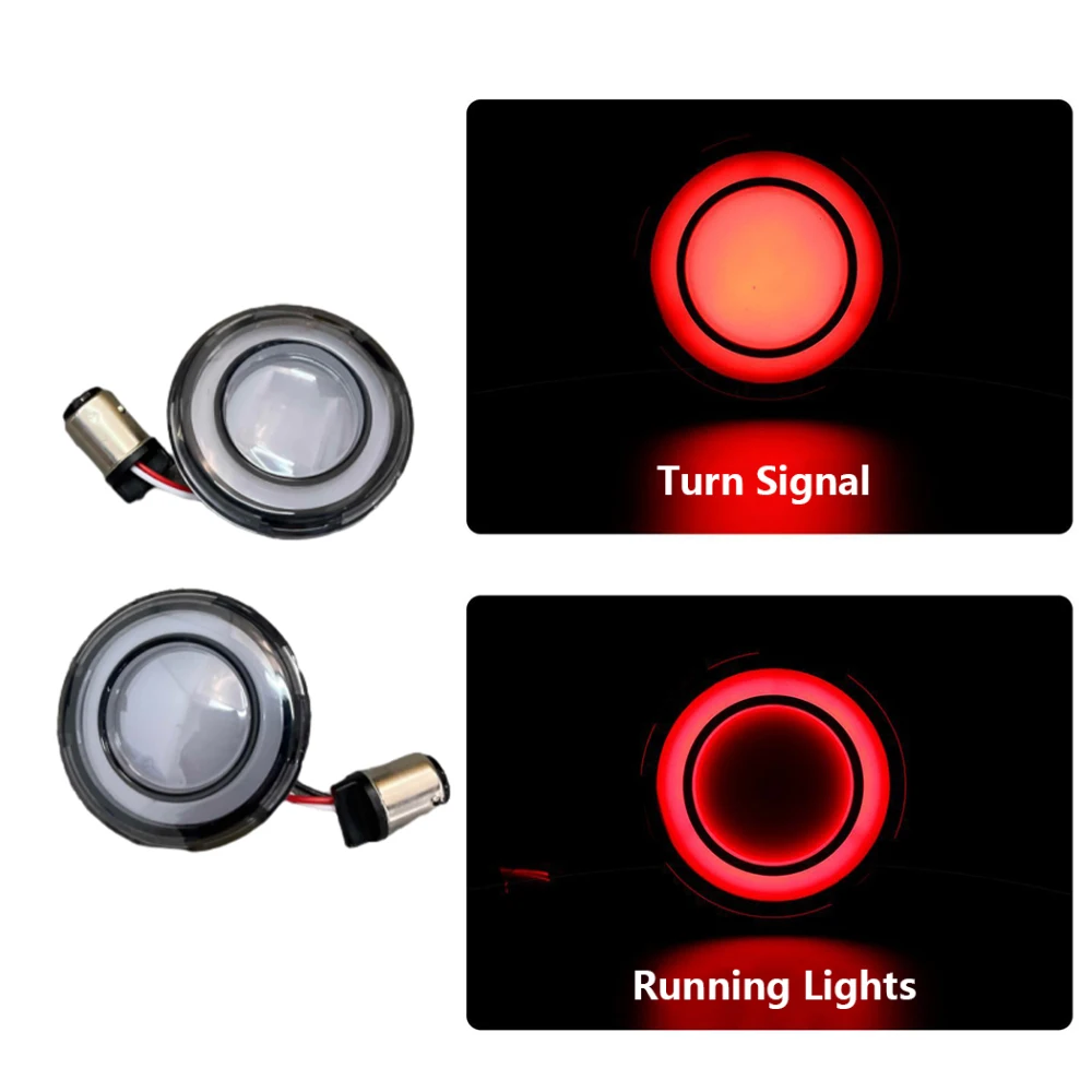 2pcs Front LED Turn Signal Lights For Harley Touring Electra Ultra Road CVO Softail FLHC FLSTN FLSTSB Dyna FXDX Dyna 2002-2017