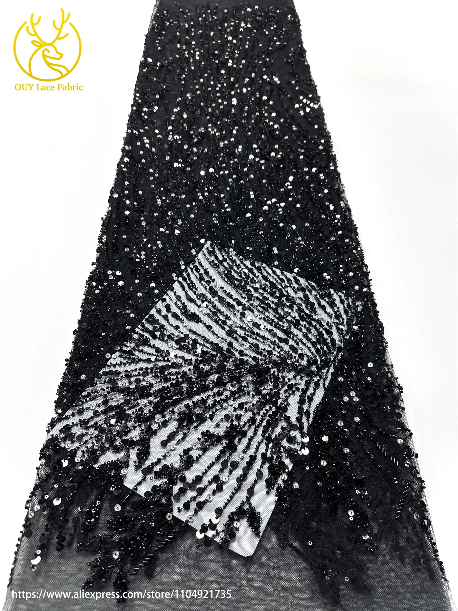 Goldene Afrikanische Pailletten-Perlen-Spitze für Bräutigamkleid 2026 Luxuriöse Französische Nigerianische Bestickte Tüllspitze für Partykleider – Detail 26