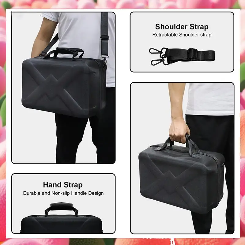 

For PS5 Slim Console Multifunctional Crossbody Hard Case For PS5 Portal Handheld Zipper EVA Storage Protection Bag-ABJU