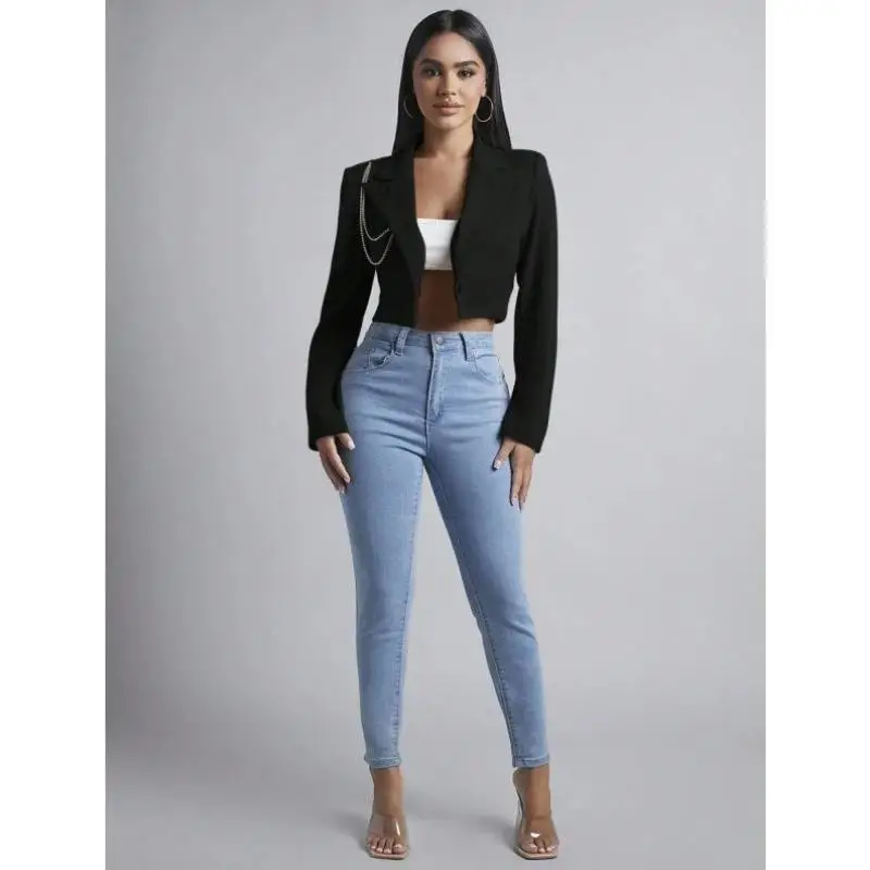 

Women's ort Suit Jaet D 32839 Diamond Chain Detail Cross-Border Sle Casual Sport Suit Autumn Seven-Quarter Sve