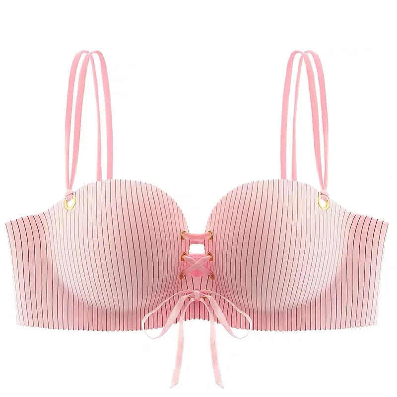 Fashion Stripe Sexy Bras Bandage Push Up Lingerie Women Bra Comfortable Wireless Adjusted Bralette Girl Underwear Intimates