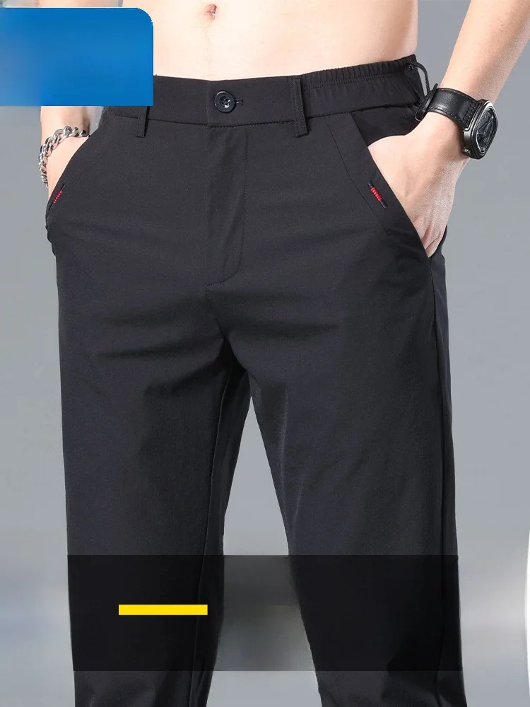 

Busin Casual Straight Leg Men's Pants Paul Early Autumn Quali Slim Fit Elastic Long Breathable Straight Casual Trousers