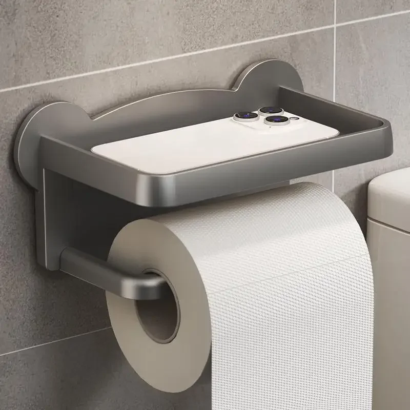 Toilet Paper Holder No Drilling Plastic Tissue Phone Towel Holder for Bathroom Paper Roll Storage Shelf Bathroom Accessories