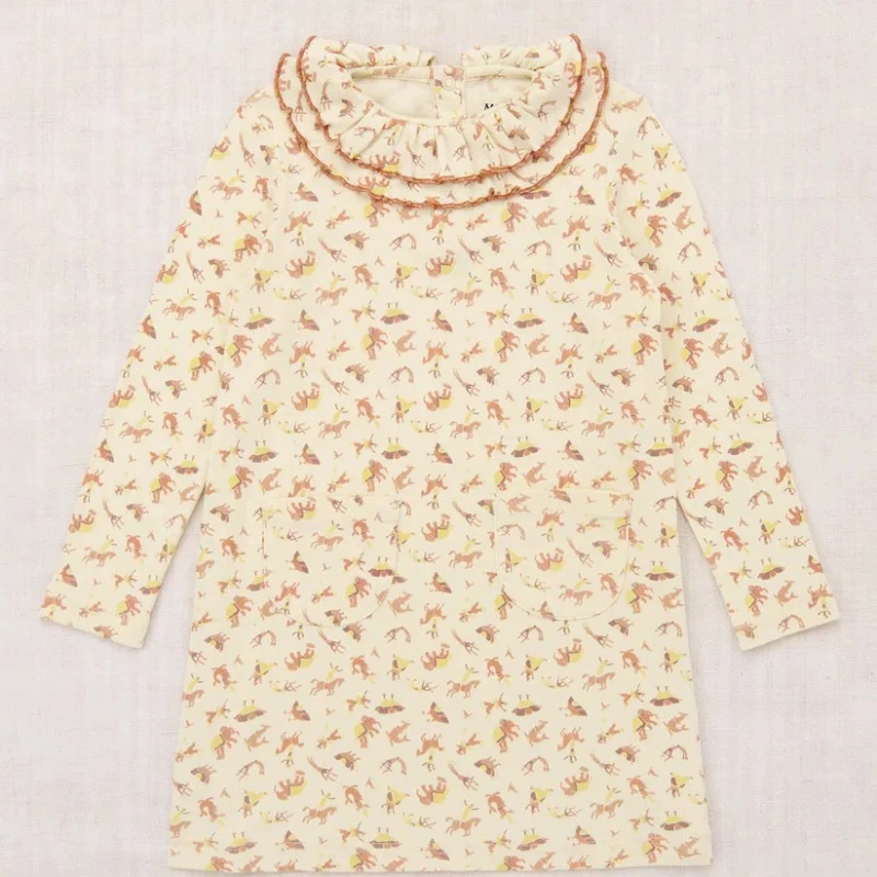 

New Princess Girls Dresses Long Sleeve Selling Toddler Kids Clothing Frocks Party Holiday Bow Short-sleeved T-shirts Cute Print