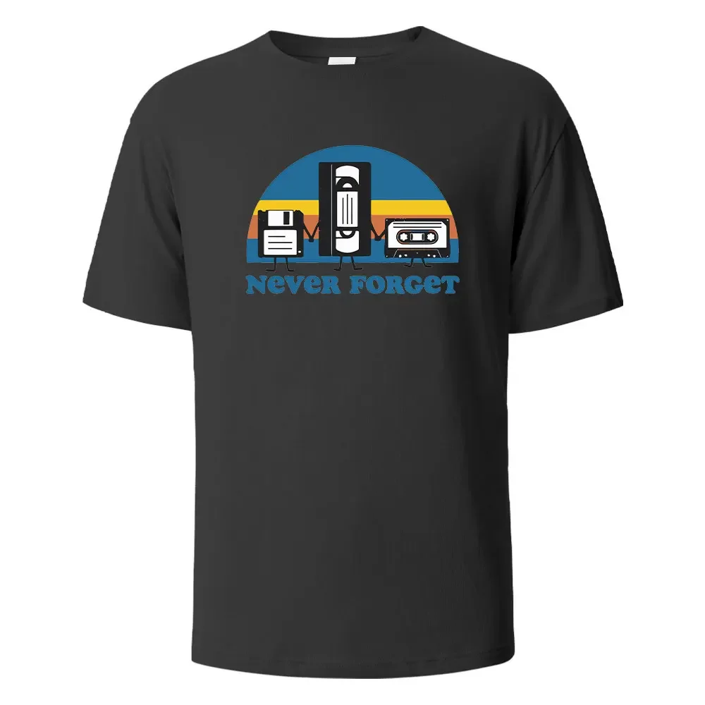 Never Forget Print t shirts 100% Cotton Summer Tees For Men Women Oversize Casual Tops t shirts