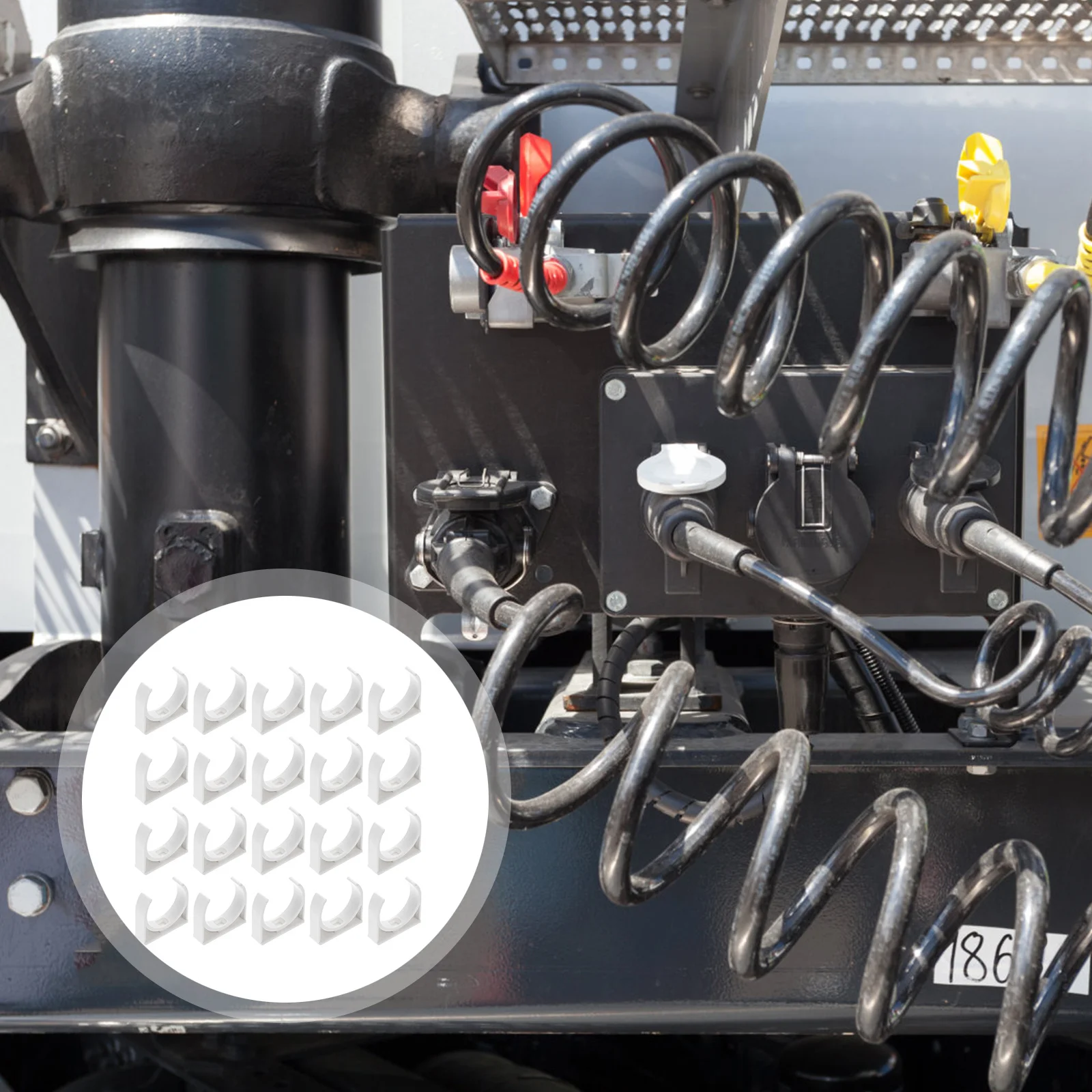 

50pcs U Clamp 40Mm White For Thin Support Wall Hose Fixing Support Riding Horse Clamp Hardware U Shape Fitting