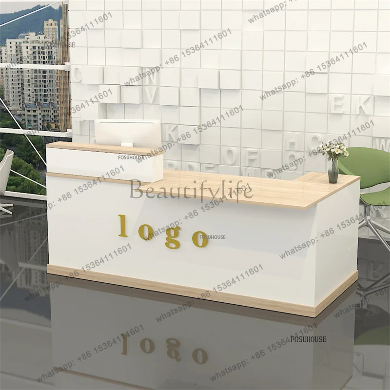

Современная простая стойка ресепшн для компании, офисная мебель, стойка кассира в салоне красоты, супермаркете, магазине у дома, в скандинавском стиле