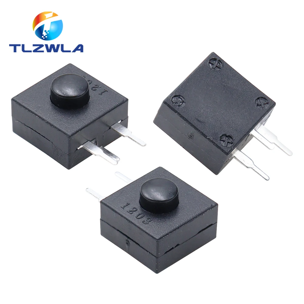 10PCS Headlamp Flashlight Head Light 213WD side switch 12x12mm DC 30V 1A 3pins Straight Feet Push Button Switch ON-OFF-ON