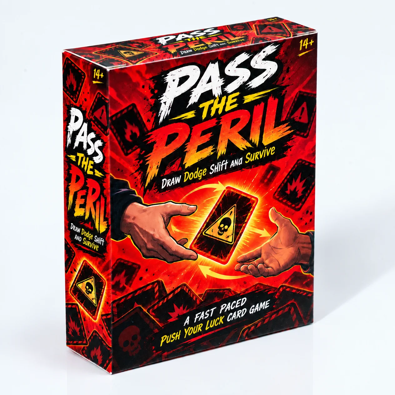 PASS THE PERIL Push Your Luck Card Game Draw Dodge Shift and Survive Fast Paced Strategy Party Game with Action Cards Risk Manag