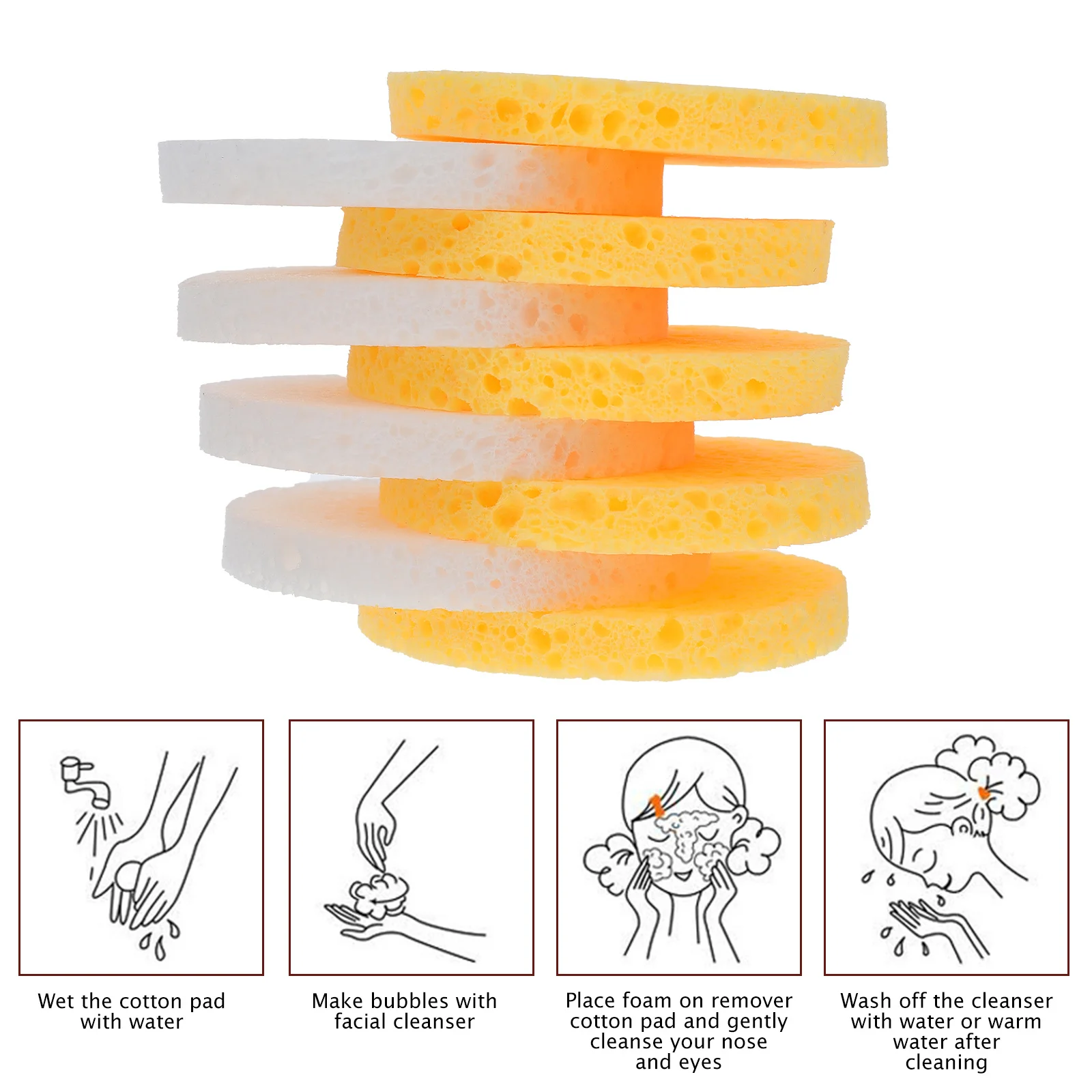 

100Pcs Face Skin Care Puff Rounded Wash Tool for Daily Cleansing and Oil Removal Comfortable Skin Cleaning Puff for Women